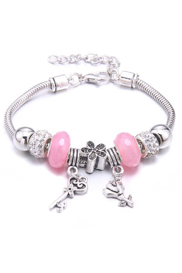 B3286-pink 2025 Charm Bracelet & Bangles Jewelry white butterfly Crown Beads Bracelets Brands Bracel