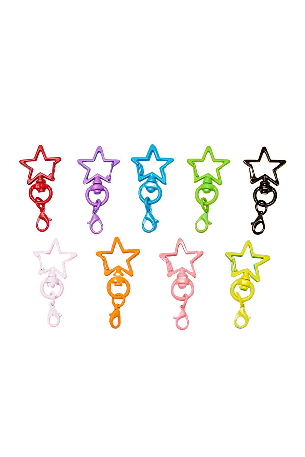 10pcs random color 10/20/50pcs Colorful Key Chain Clasp Keyrings Big Lobster Clasp Hooks Keyfob Keyc