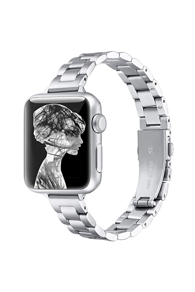 38mm 40mm 41mm Silver Slim Loop for Watch Band 41mm 40mm 38mm Stainless Steel Chain Strap for iWatc