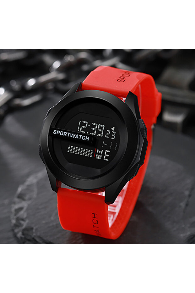 A-Red Electronic Watch for Men LED Digital Watch Stopwatch Luminous Date Week Waterproof Men's...