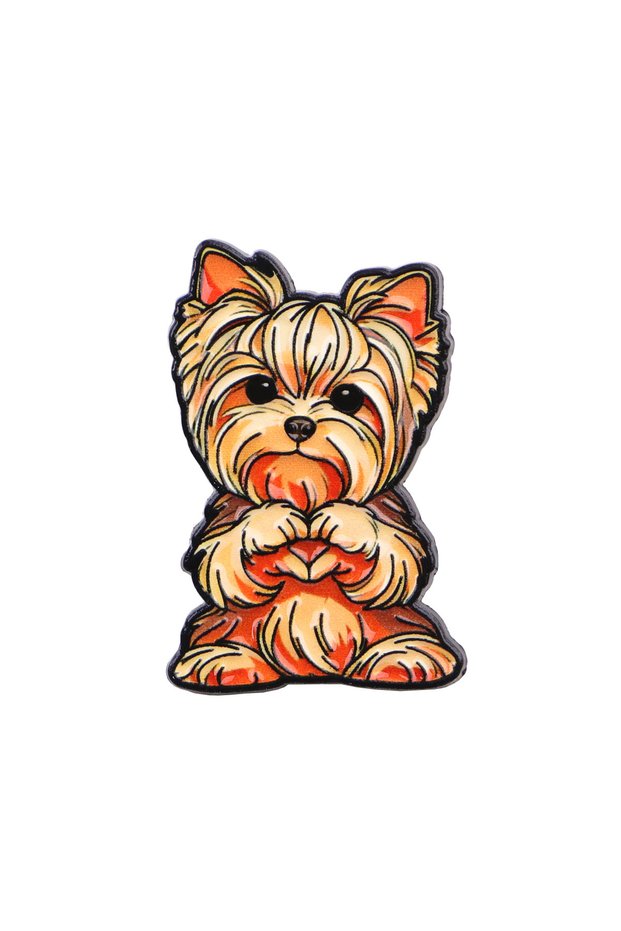 1 Yellow Curly Dog Enamel Pin Cute Animals Brooches Pines Lapel Pins Badge on Backpack Clothing Acc.