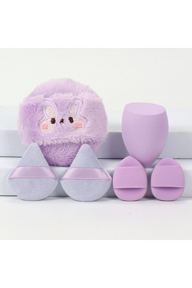 6Pcs 6-Piece Set of Embroidered Loose Powder Puffs, Expands When Exposed to Water, Can Be Used Both