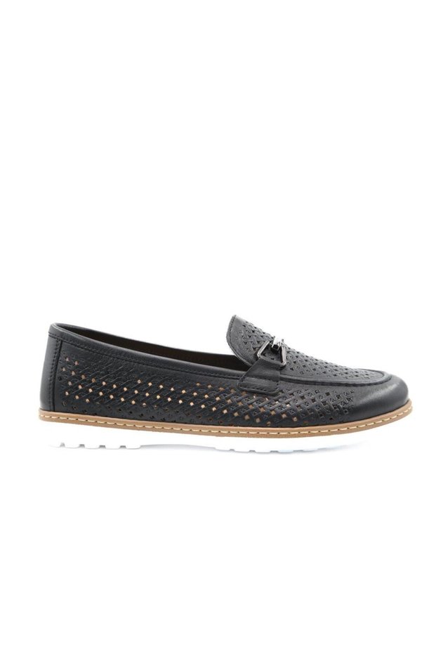 42291 Genuine Leather Black Women's Daily Mother Shoes