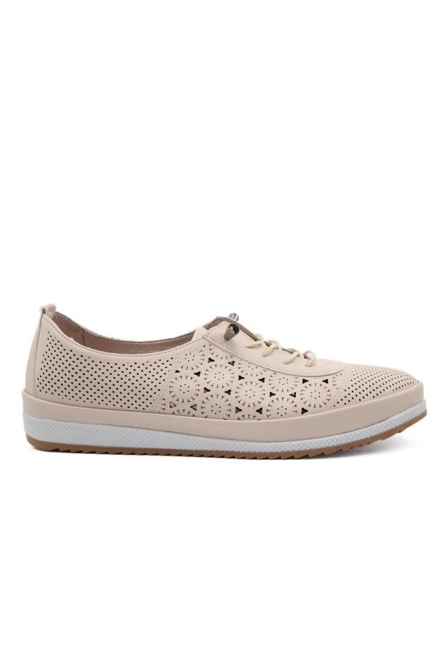 42731 Genuine Leather Beige Women's Daily Mother Shoes
