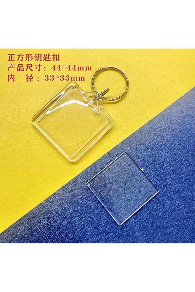 style 5 10 PCS Acrylic Photo Frame Keychain Clear Picture Insert Blank Keyrings for Double-Sided Pho