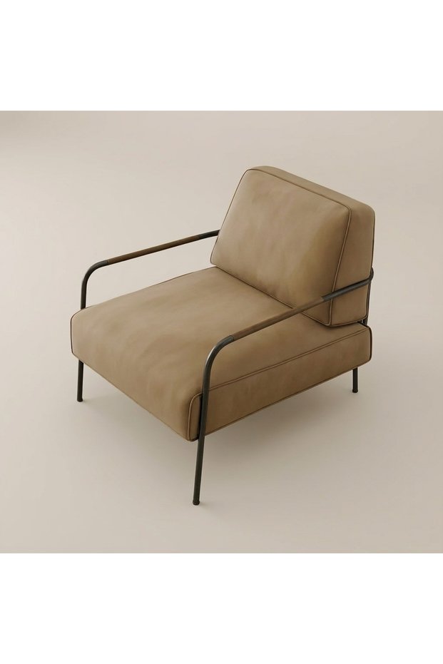 Karin Brown HD Sponge With Velvet Arm Chair