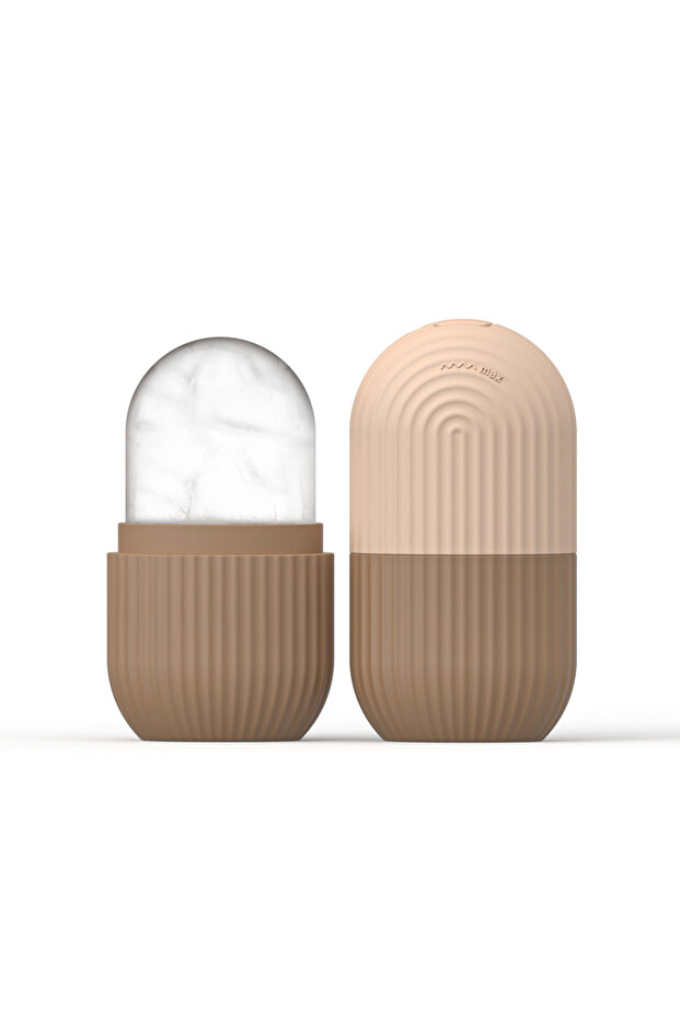 brown 1pc silicone face ice cube mold for Beauty and Skin Care silicon face ice roller