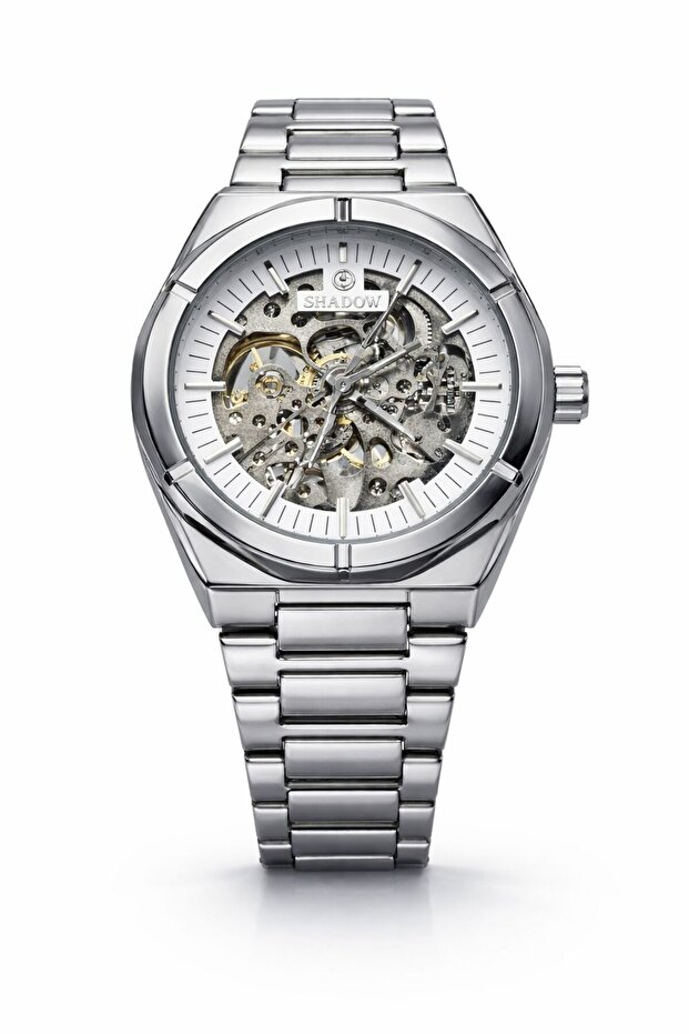 Legacy Automatic Skeleton Watch for Men Stainless Steel Strap Silver Dial watch