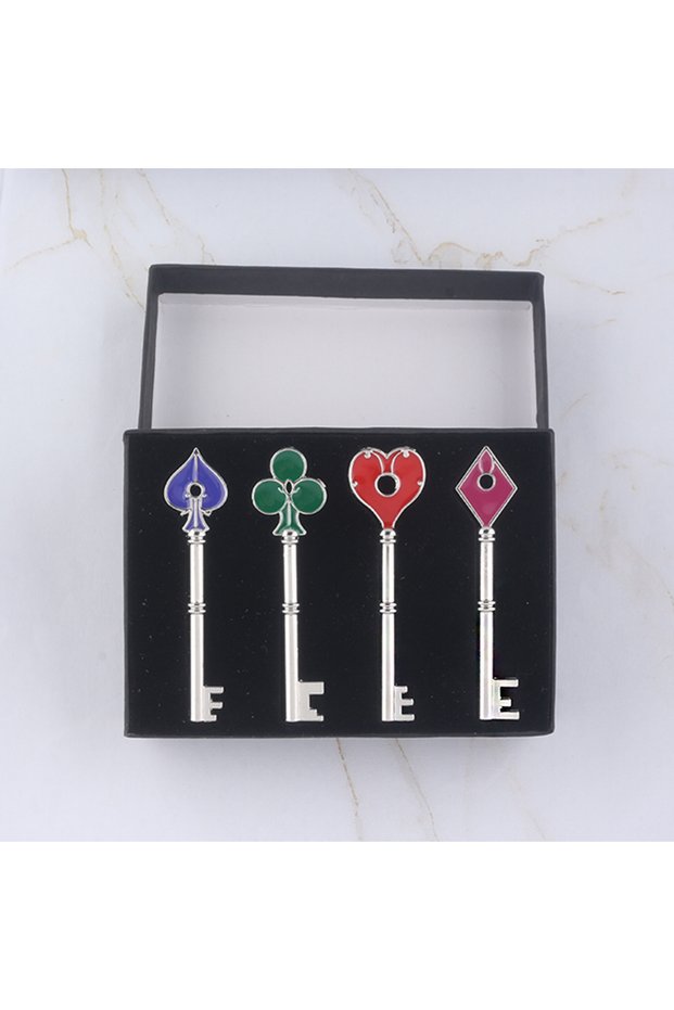 SET Residents Evils4 Remake RPD Keys Set Raccoon Police Department Square Plum Heart logo Keychain C