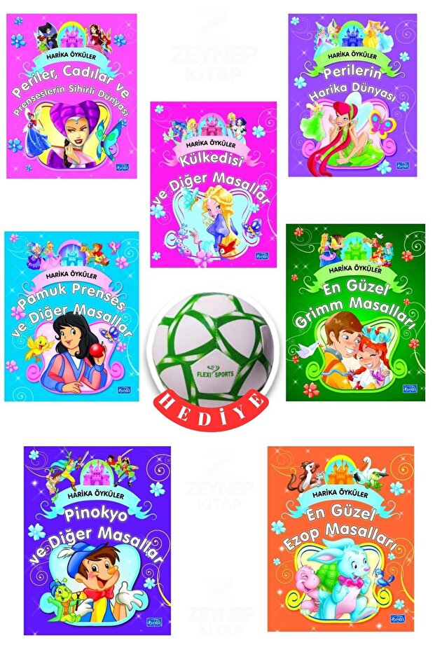 Harika Öyküler-7 Kitap Set-Futbol Topu Hediyeli