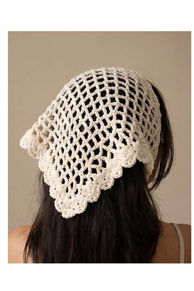 White Bohemian Hand Knitted Bandana