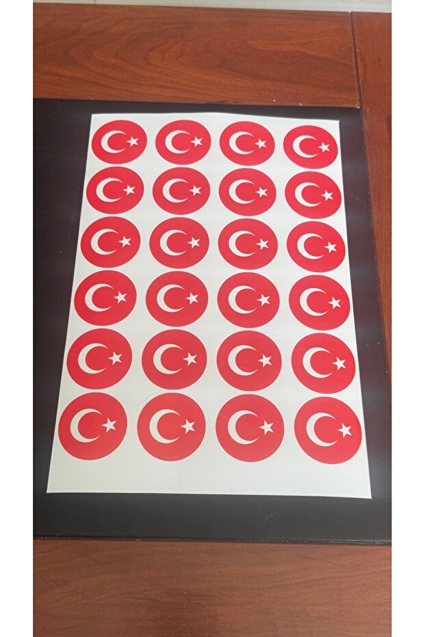 Turkish Flag 24-Piece Round 4.5 cm Diameter Sticker