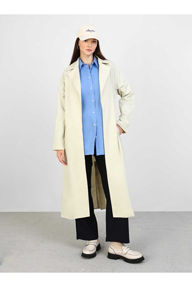 Trench Coat - Beige - Modanisa