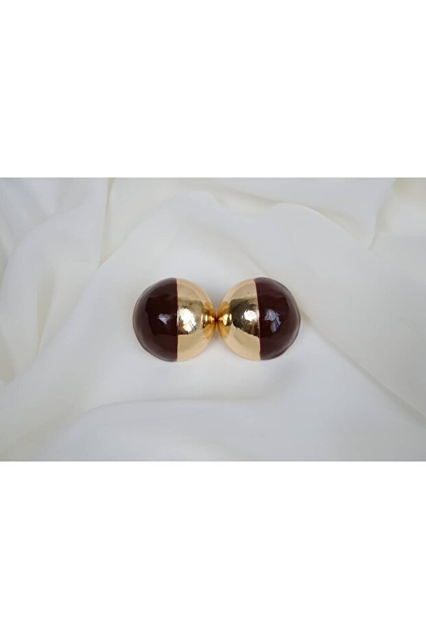 Bkp143 Round Double Color Detail Earrings (32mm)