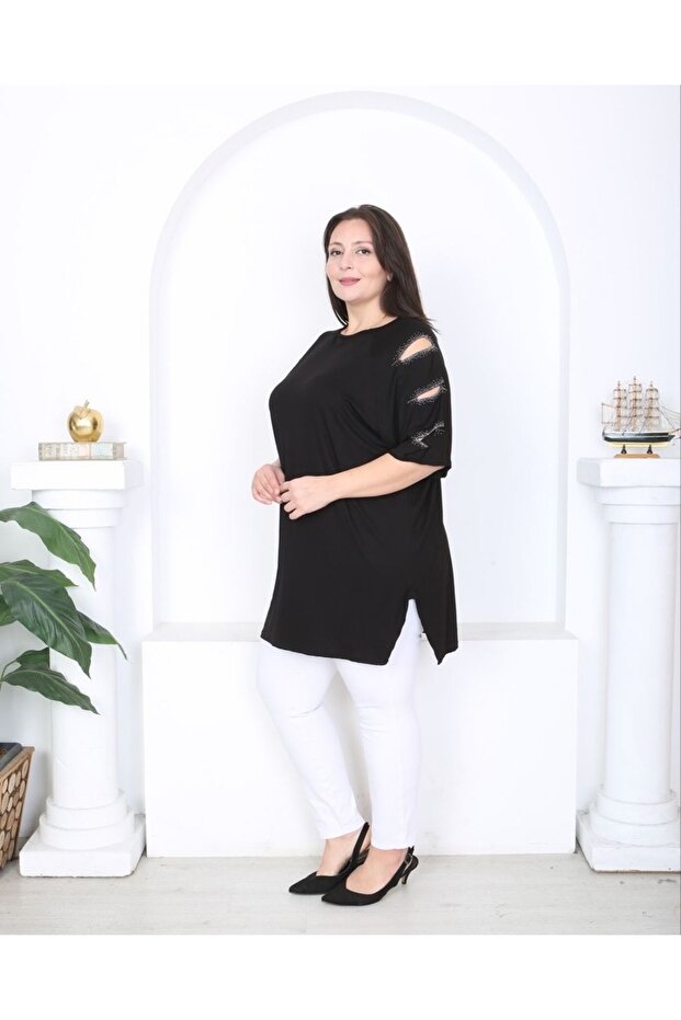 Women's Plus Size Special Stone-Embellished Bluz