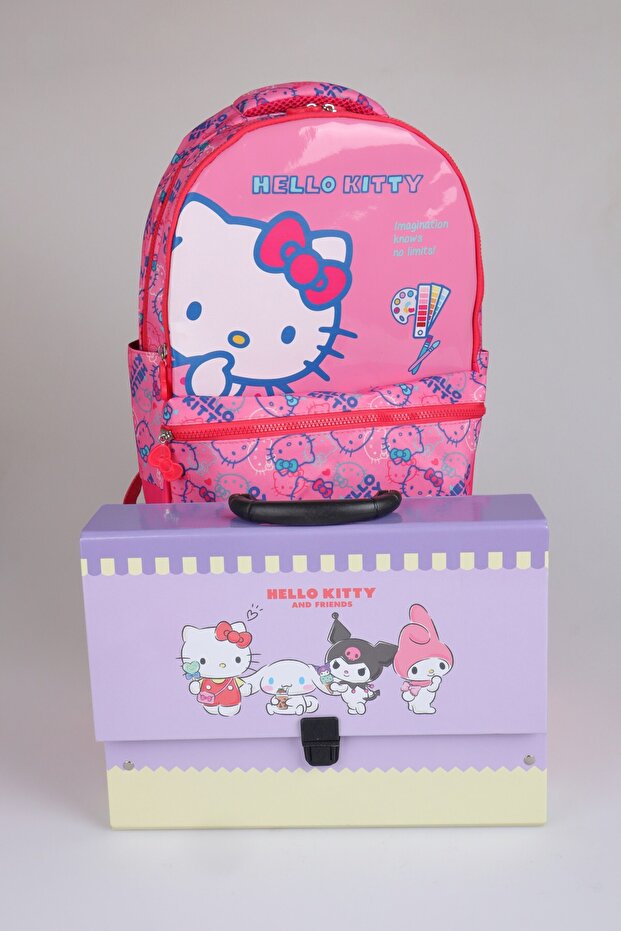 مجموعة حقائب الظهر والحقائب ذات المقبض من x Dekomus "Candy Kitty Collection" المرخصة للمدارس الابتدائية لتقويم العظام