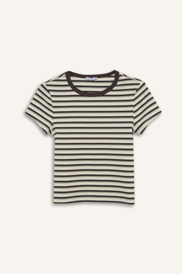Fitted Ribbed Striped T-Shirt G2231Ax26Sp