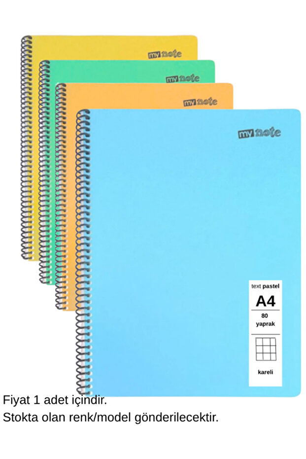 Text Pastel Notebook A4 80 Sheets Checkered 1 Piece - 1