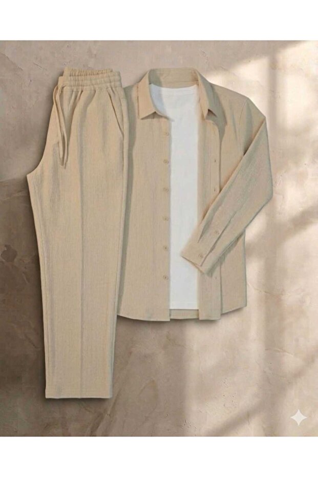 Men's 3-Piece Set Burümcük Uzunkol Shirt T-Shirt Tracksuit