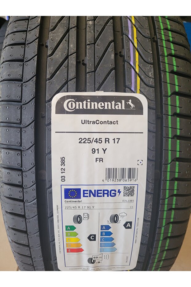 Continental 225/45R17 Ultra Contact 91Y FR Set olarak (4 ADET) Yazlık A serisi 69db 2026 Üretim*