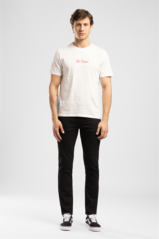 Round Neck Ecru Men's T-Shirt 262 Lcm 242052 Jasiel Ekru