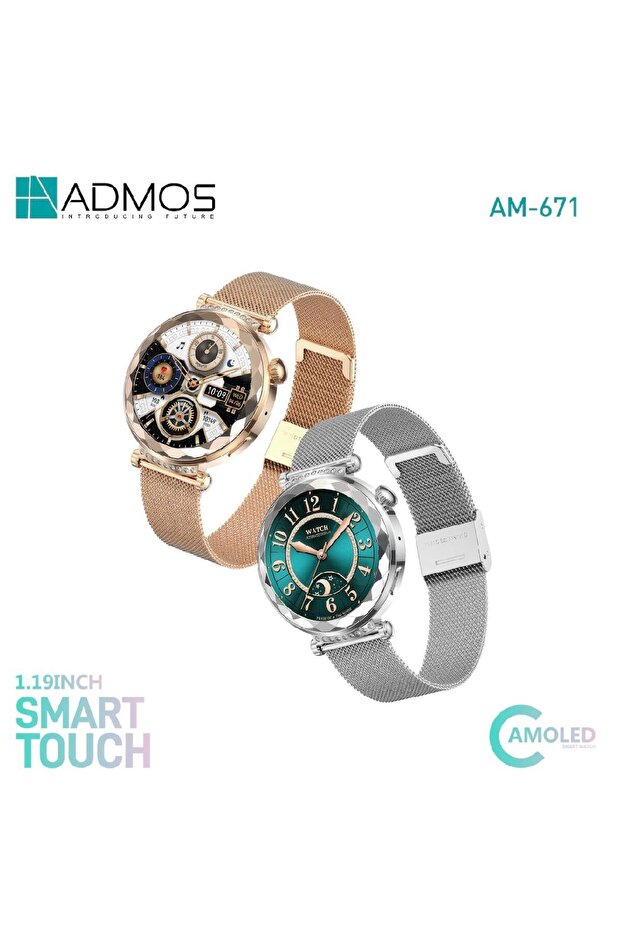 ساعة ذكية AM-671 Elite AMOLED مع مجموعة أحزمة ثلاثية قابلة للتخصيص