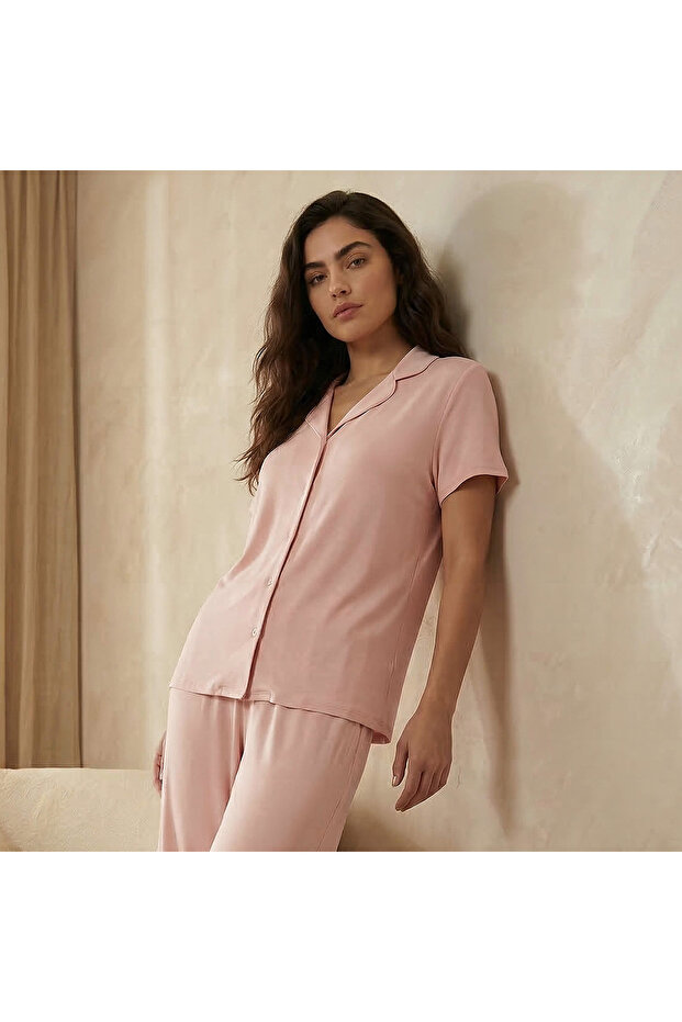 Pyjama Set Button-Down Shirt & Trousers - 3
