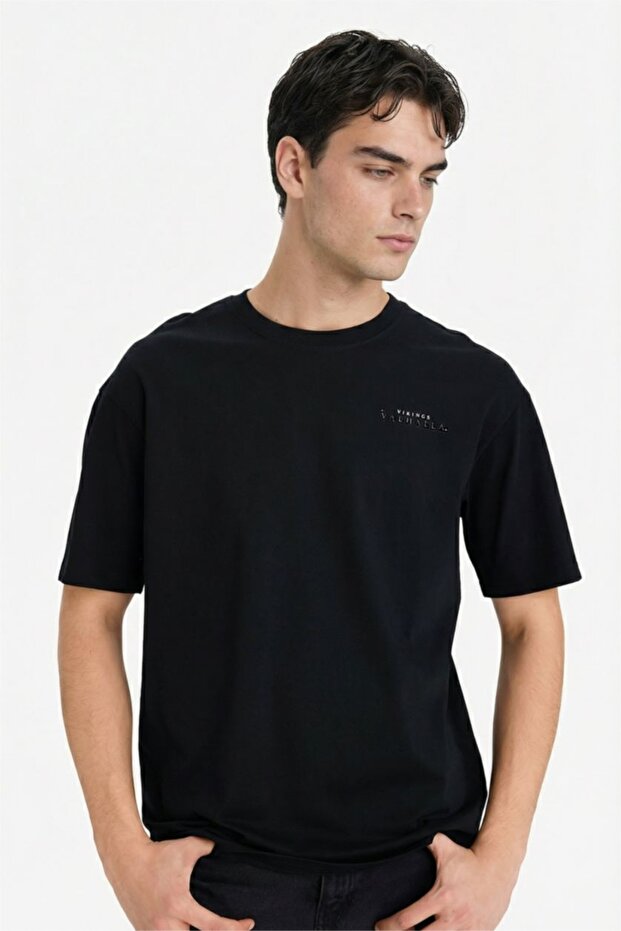 100% Cotton Vikings Valhalla Boxy Fit Crew Neck Printed Short Sleeve T-Shirt F8172Ax26Sp
