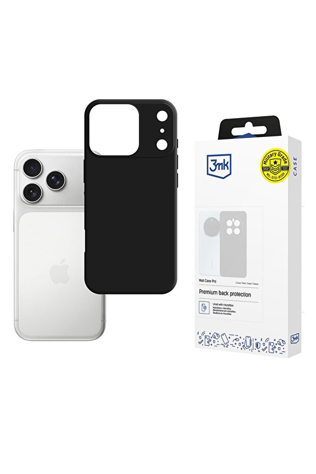 Case for iPhone 17 Pro, Matt Case Pro, shockproof, black