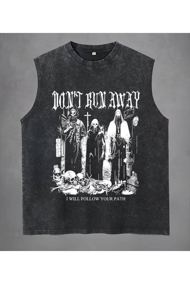 Don'T Bun Away Athlete Crew Neck Washed Vintage Unisex Oversize T-Shirt