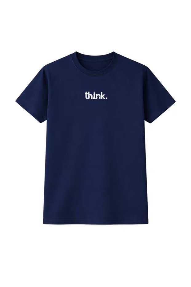 Unisex Think Printed Oversize Crew Neck T-Shirt