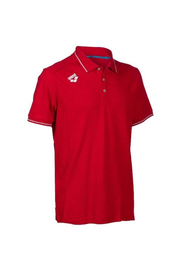 Team Poloshirt Solid Cotton Red - 1