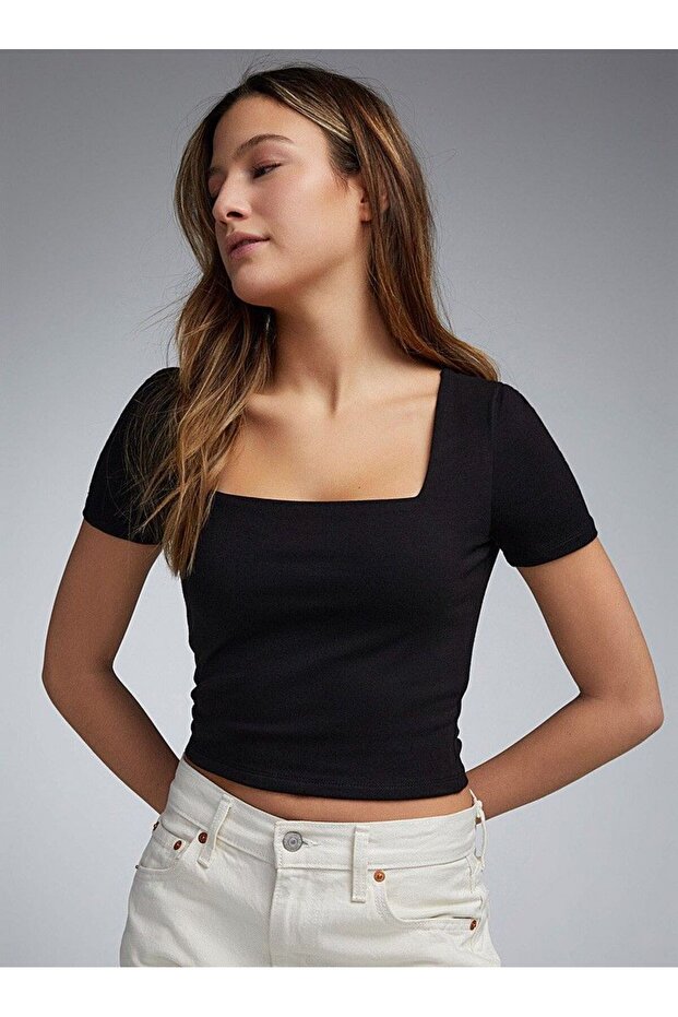 Women's Square Neck Viscose Cotton Long Basic Blouse/Body/T-Shirt/Top with Inner Jumpsuit