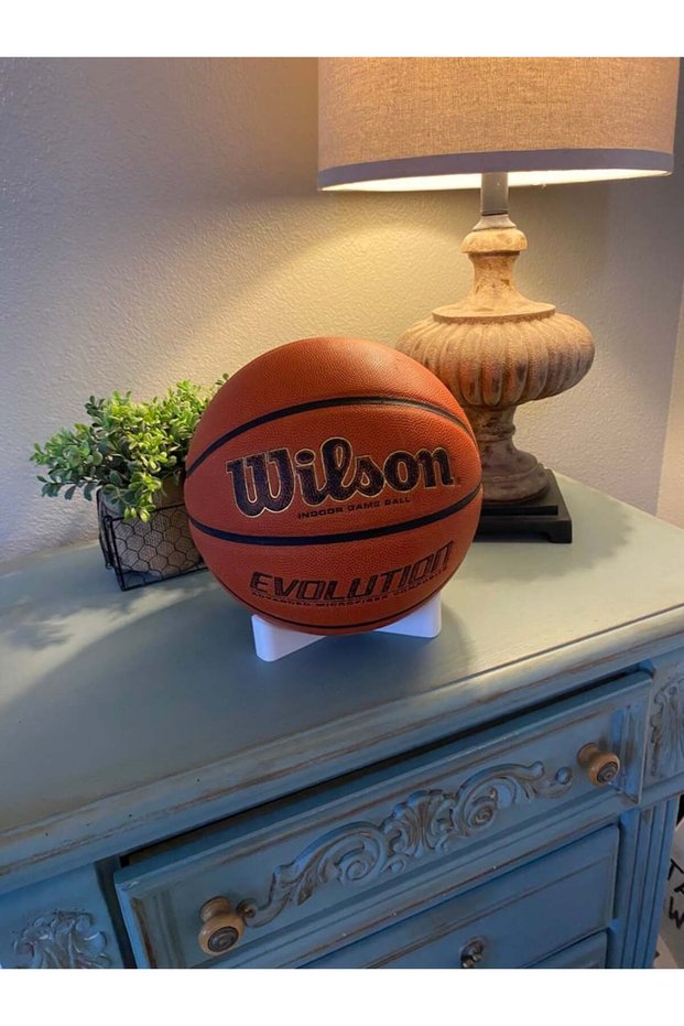 Basketball ball organizer - desktop ball stand - basketball ball organizer stand - white color