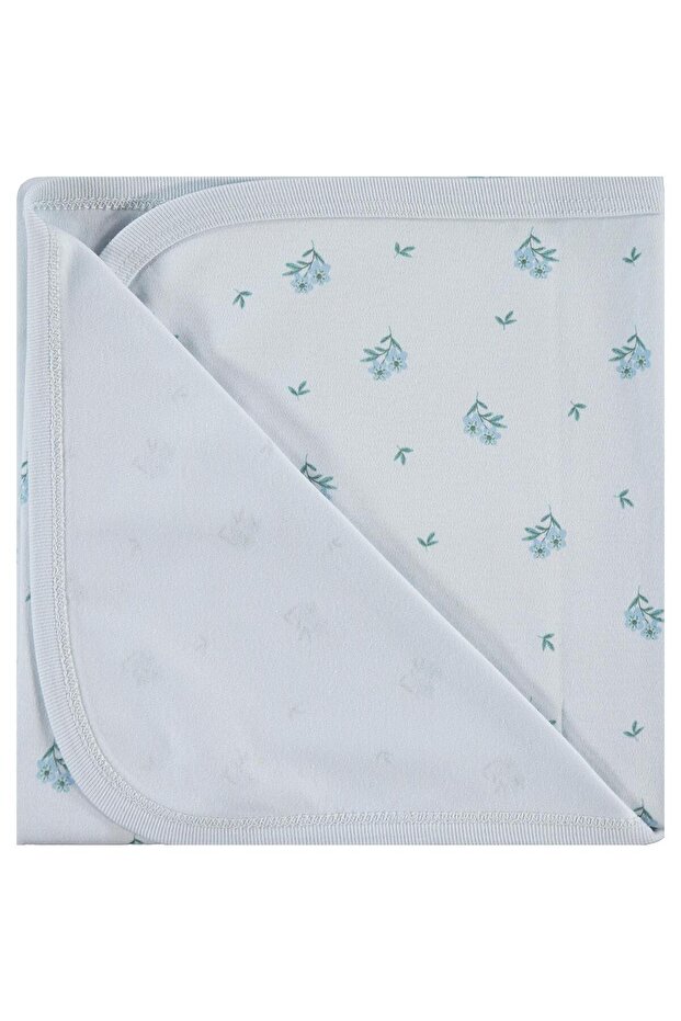 Floral Printed Blanket - Ecru