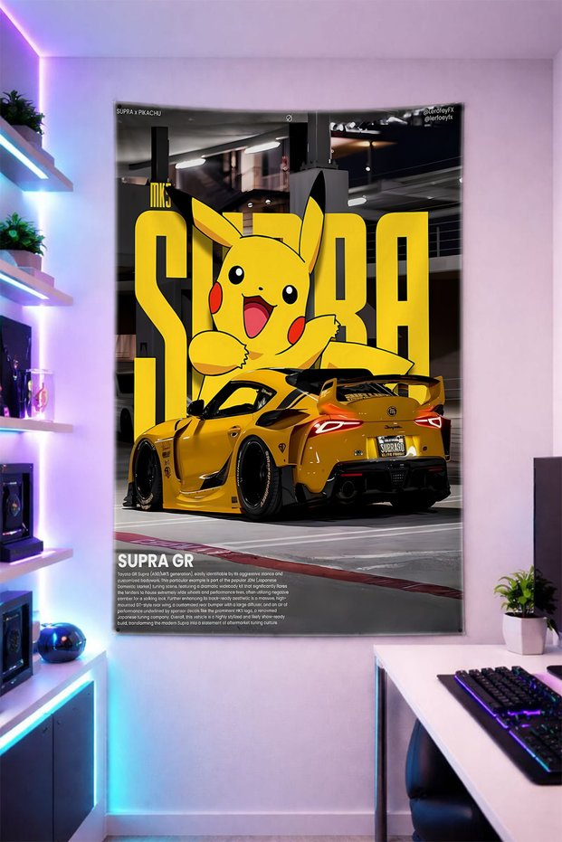 Sports Car-Z6 Wall Covering Bright Quality Fabric Room Decor Tapestry Wall Carpet Gaming