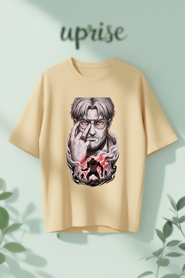 Zeke Yeager Beast Titan Attack on Titan Printed Cotton Oversize T-Shirt