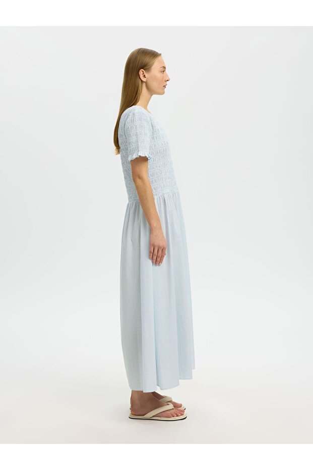 Rochie maxi din seersucker - 6