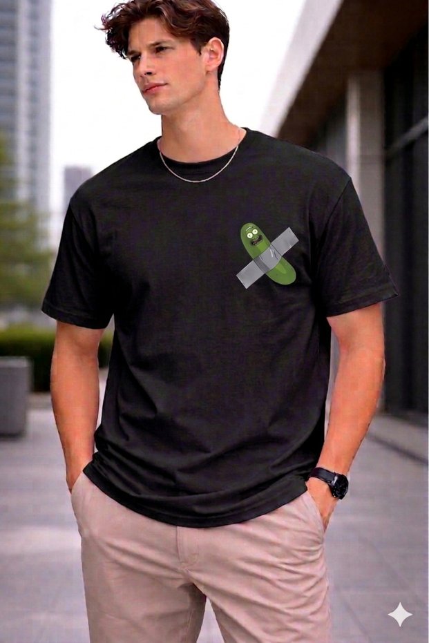 Unisex Oversize T-Shirt Plankton Printed 100% Cotton T-Shirt Comfortable Fit