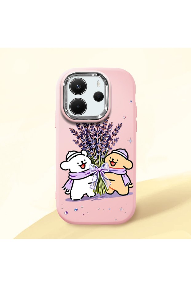 Redmi Note 14 4g Compatible Shock-Absorbing Camera Protected Pink Silicone Case