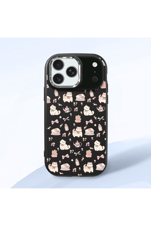 Black Silicone Case Compatible with iPhone 17 Pro with Shock-Absorbing Camera Protections