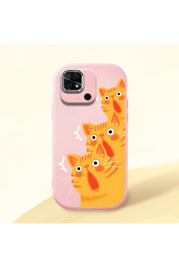 Redmi 10C Compatible Shock-Absorbing Camera Protected Pink Silicone Case