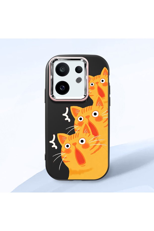 Vivo X200 Fe Compatible Shock-Absorbing Camera Protected Black Silicone Case