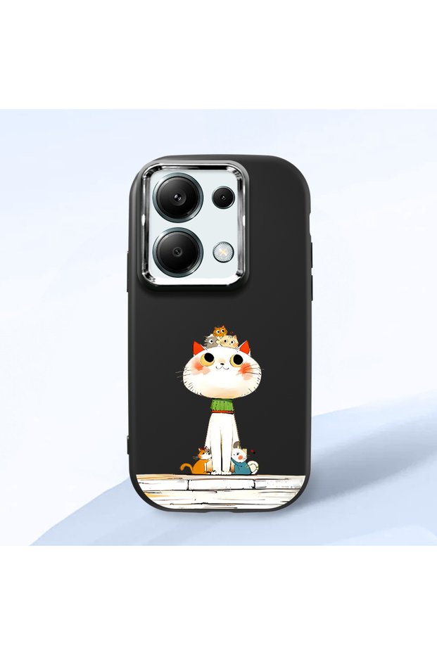Redmi Note 13 Pro 4g Compatible Black Silicone Case with Shock-Absorbing Camera Protections