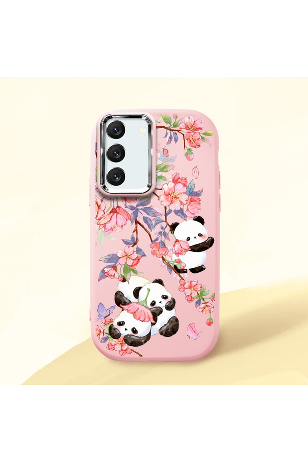 Pink Silicone Case with Shock-Absorbing Camera Protection Compatible with Samsung Galaxy S22