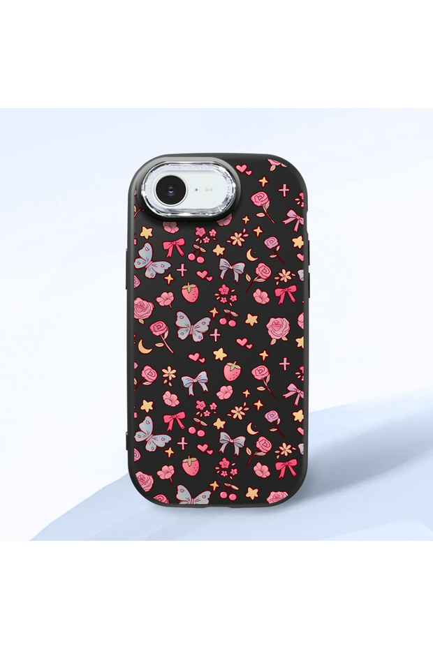 Black Silicone Case Compatible with iPhone 16E with Shock-Absorbing Camera Protections