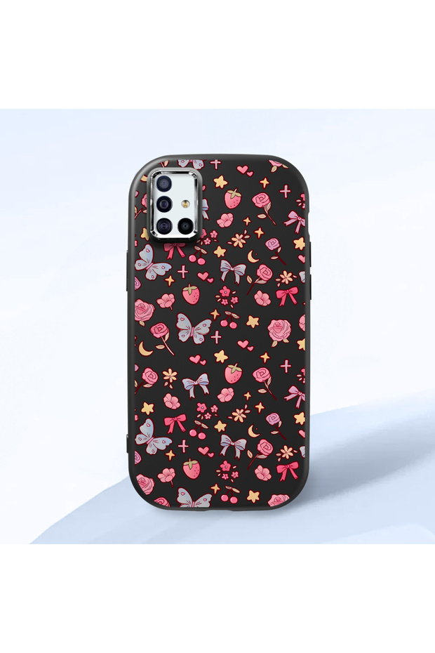 Samsung Galaxy A51 4g Compatible Shock-Absorbing Camera Protected Black Silicone Case