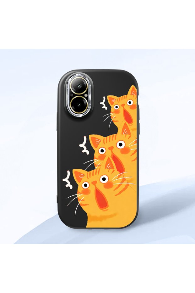 Realme C67 4g Compatible Shock-Absorbing Camera Protected Black Silicone Case