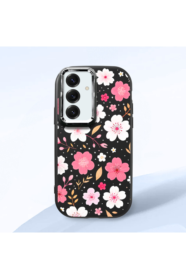 Black Silicone Case Compatible with Samsung Galaxy S25 with Shock-Absorbing Camera Protections