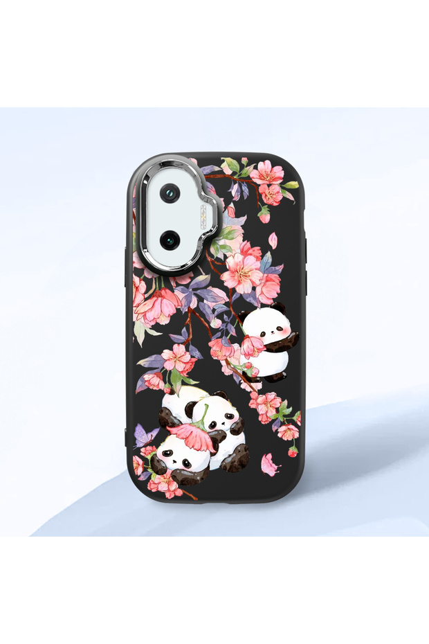 Poco F7 Compatible Shock-Absorbing Camera Protected Black Silicone Case